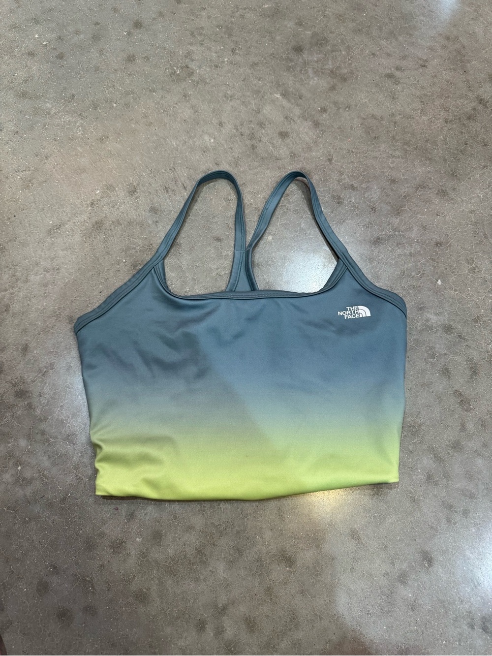The North Face Women's Gradient Sports tank Crop Top - Blue to Lime